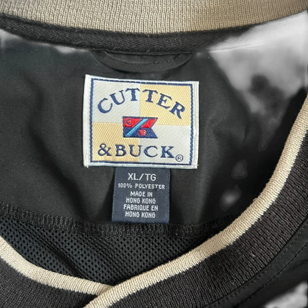 Cutter & Buck Chickasaw Golf Course V-Neck Windbreaker Pullover Mens XL‎ Black